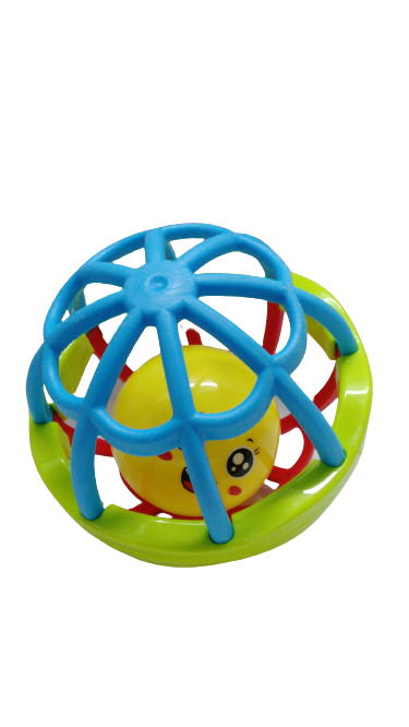 משחקים לתינוקות כדור תחושה גדול לתינוק עשוי מסיליקון גמיש + כדור רעשן פנימי לחיזוק המוטוריקה והתחושה חזק ואיכותי